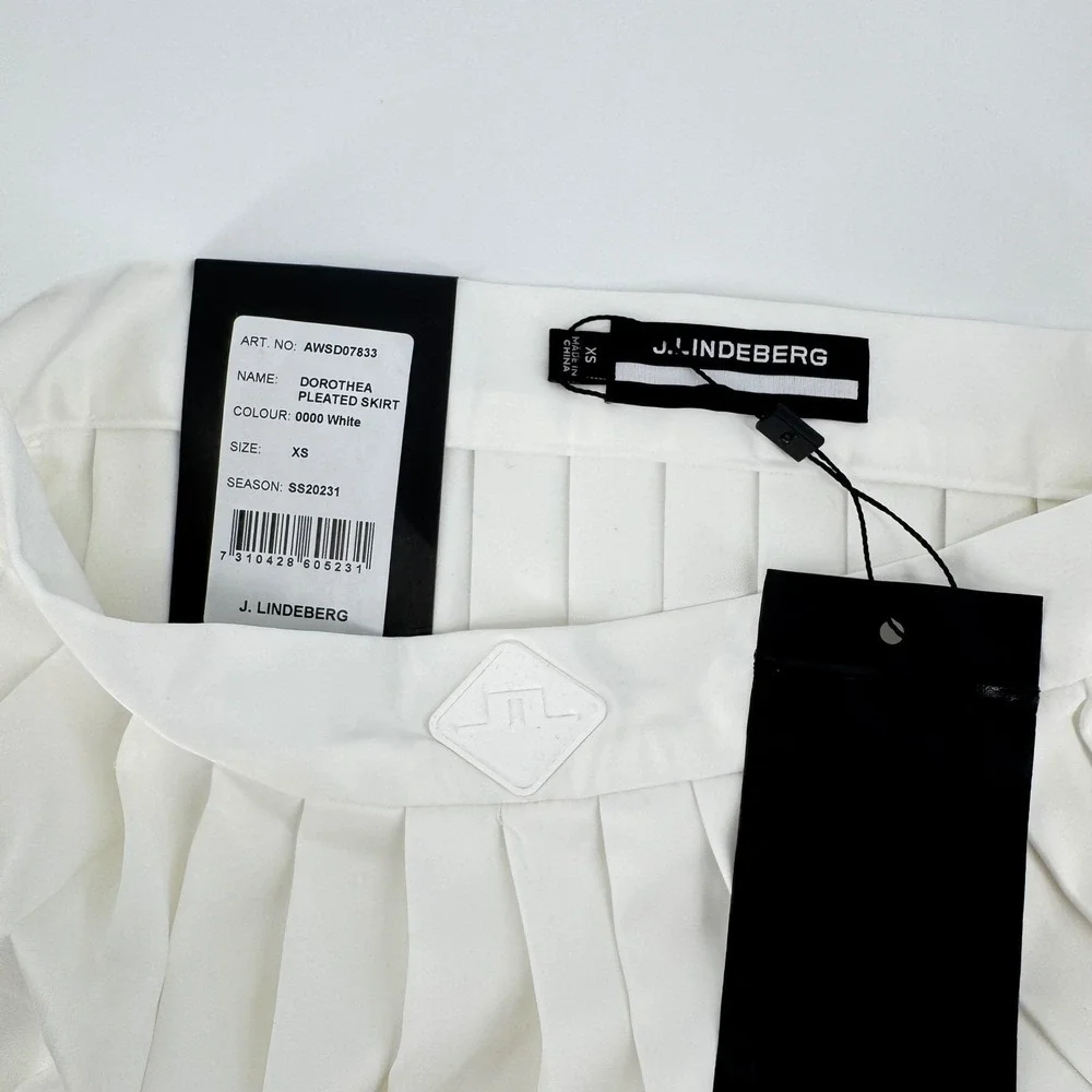 J.Lindeberg Dorothea Pleated Skirt White XS Womens Golf Tennis‎ Athleisure